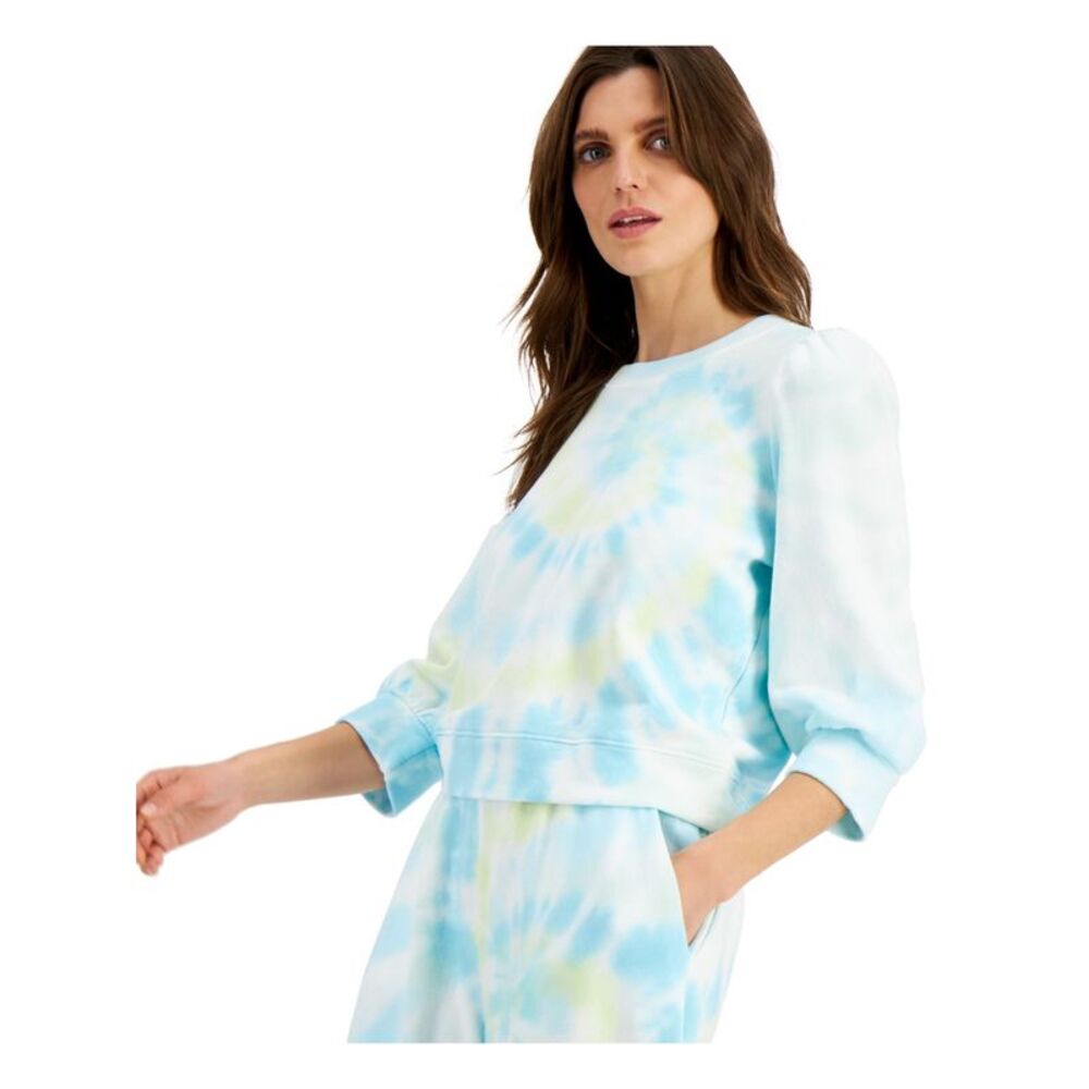 INC Womens Blue Tie Dye Sweatshirt S